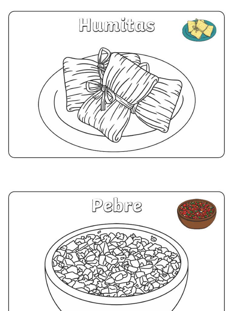 Comidas Típicas Chilenas para Colorear | PDF