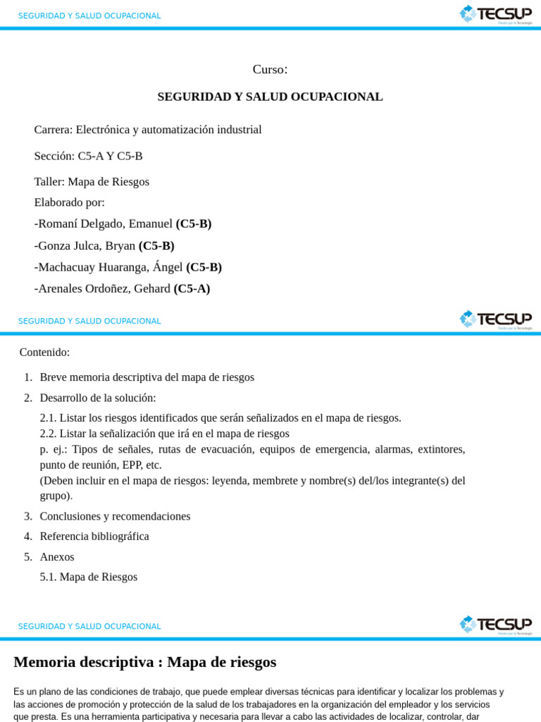 Taller 7 - Mapa de Riesgos | PDF | Seguridad y salud ocupacional
