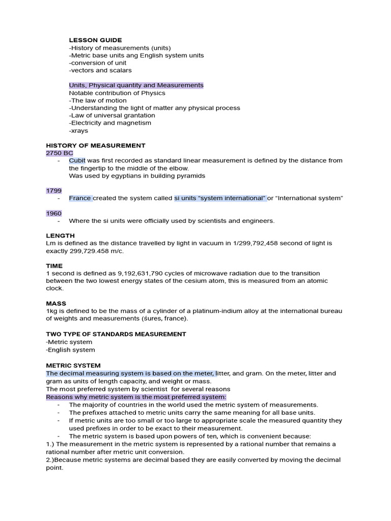 Measurement Systems and Physical Quantities | PDF | Force | Newton's ...