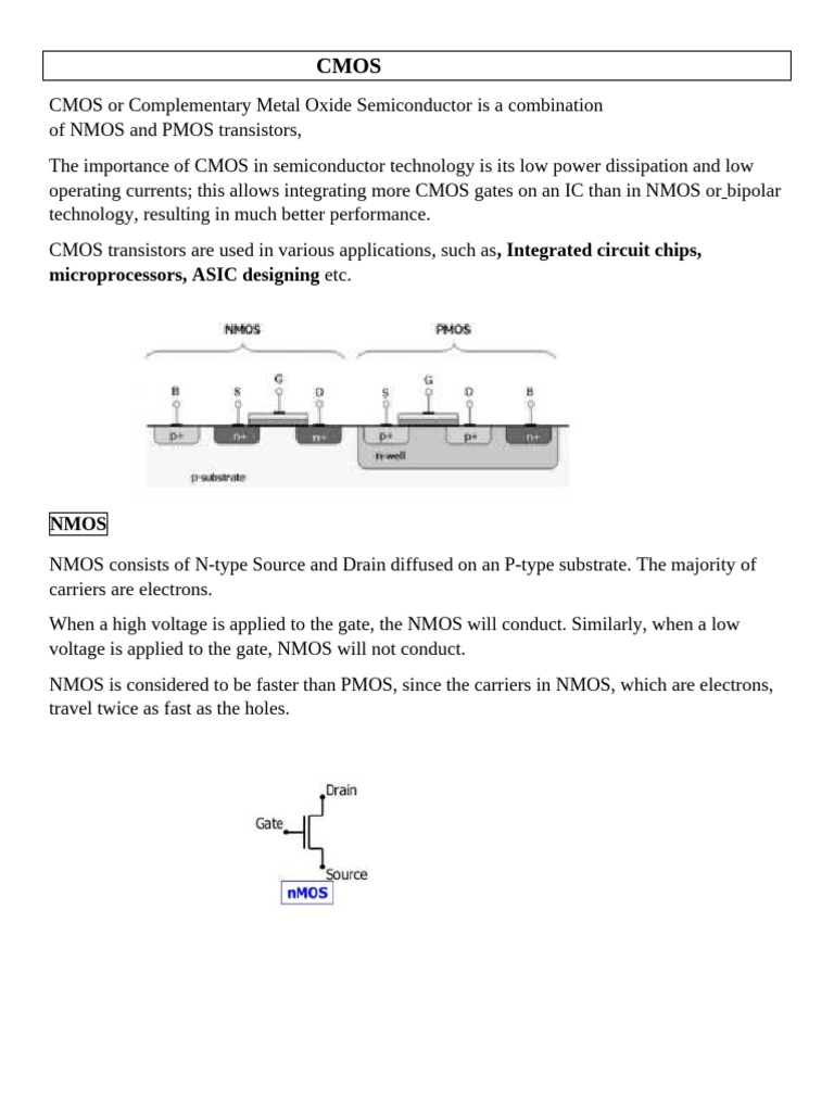 CMOS Technology and Applications Overview | PDF | Mosfet | Cmos