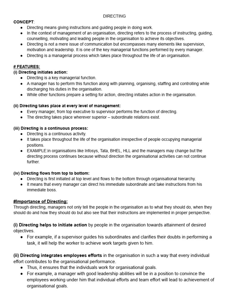 Understanding Directing in Management | PDF | Leadership | Incentive