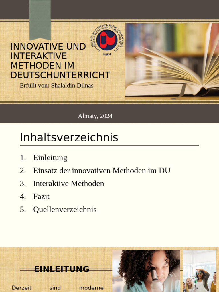 Innovative Und Interaktive Methoden Im Deutschunterricht | PDF