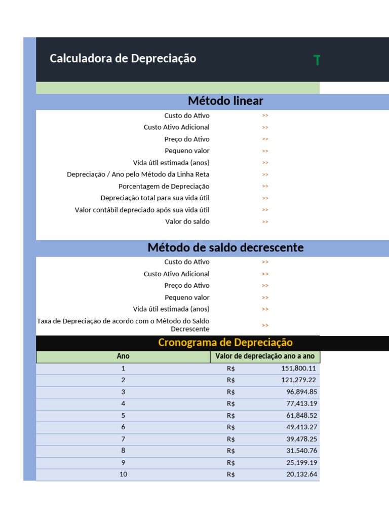 Calculadora de Depreciação Simplificada | PDF | Depreciação