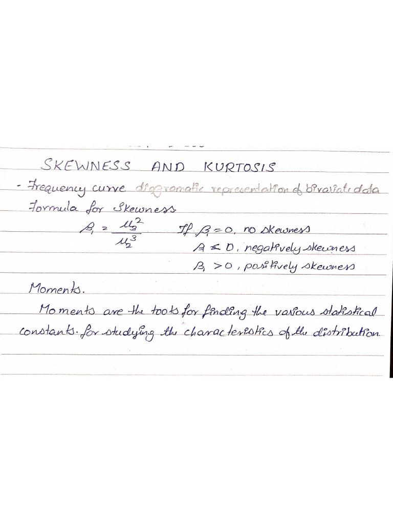 Skewness and Kurtosis | PDF
