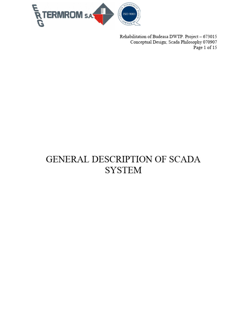 SCADA System Design for Budeasa DWTP | PDF | Programmable Logic ...