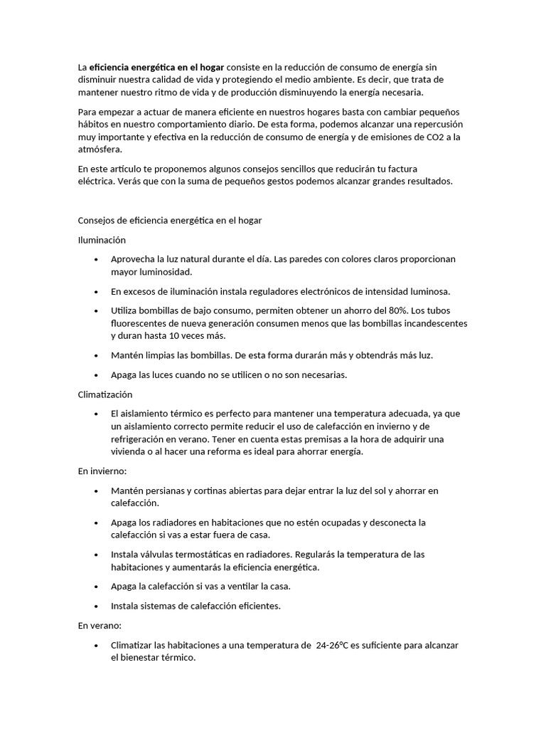 Energia Eficiente en El Hogar | PDF | Uso eficiente de energía ...