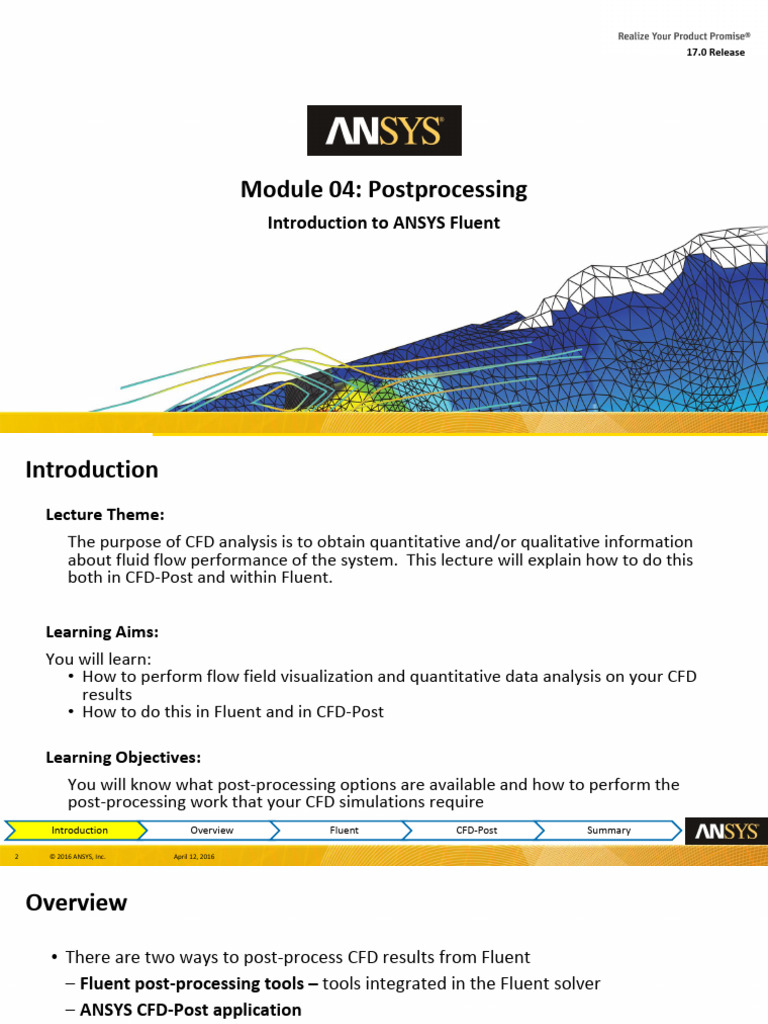 Fluent-Intro_17.0_Module04_Postprocessing | PDF | Viscosity | Velocity