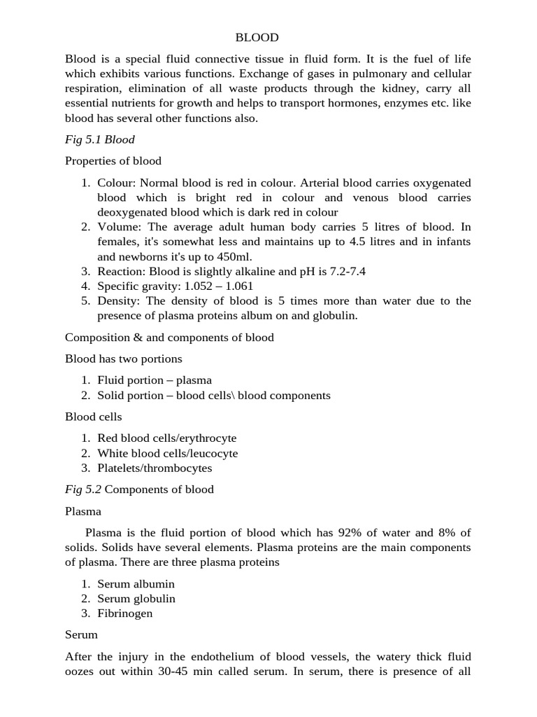 Functions and Composition of Blood | PDF | Blood Type | Coagulation