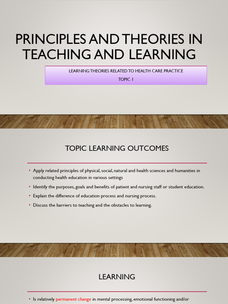 Teaching and Learning Theories in Healthcare | PDF | Classical ...