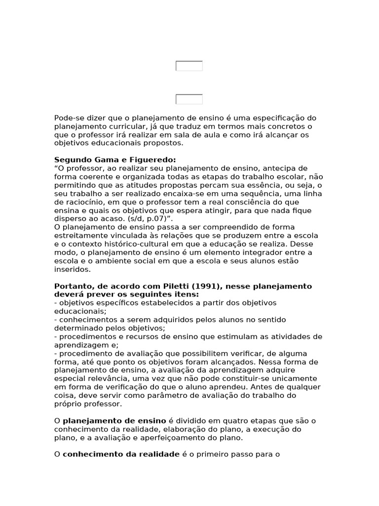 Planejamento de Ensino: Etapas e Importância | PDF | Aprendizado ...