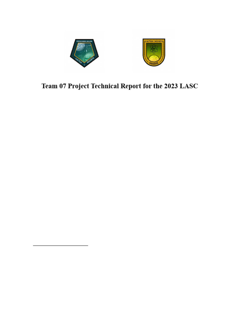 2023 LASC Team 07 Technical Report | PDF | Rocket | Drag (Physics)