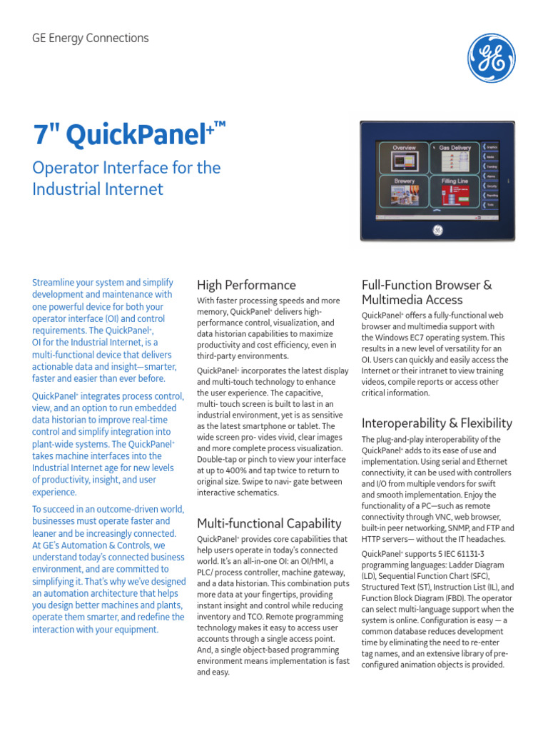 Quickpanel 7 Ds Gfa1981c | PDF | Usb | Touchscreen