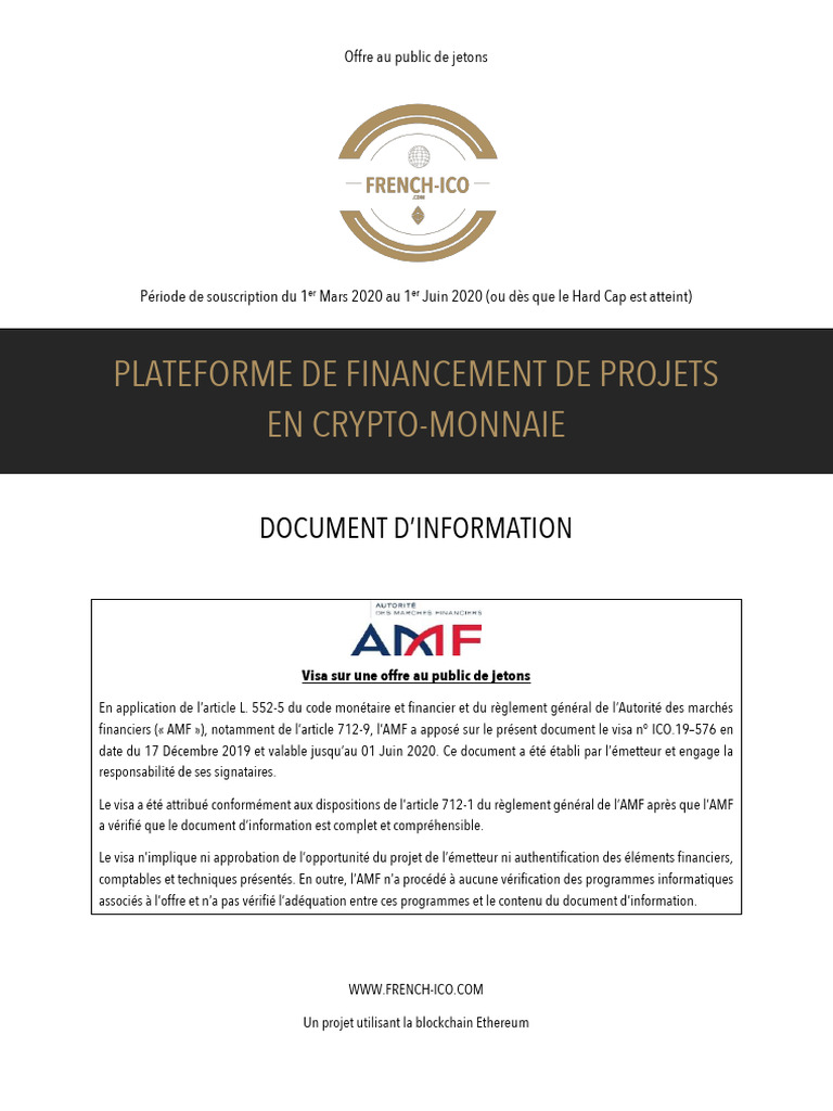 Tokenisation White Book French ICO | PDF | Crytomonnaies