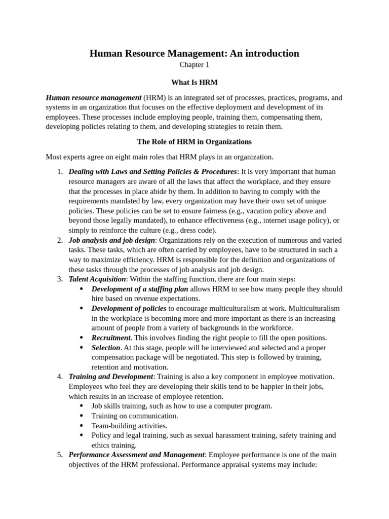 HRM Essentials: Roles & Challenges | PDF | Human Resource Management ...