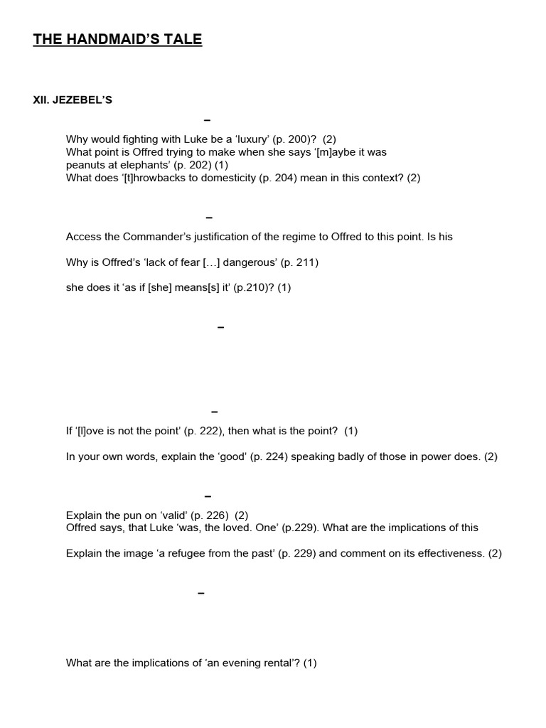 Historical Notes on The Handmaid's Tale | PDF