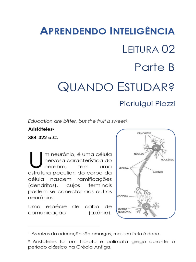 Quando e Como Estudar Eficazmente | PDF | Neurônio | Dormir
