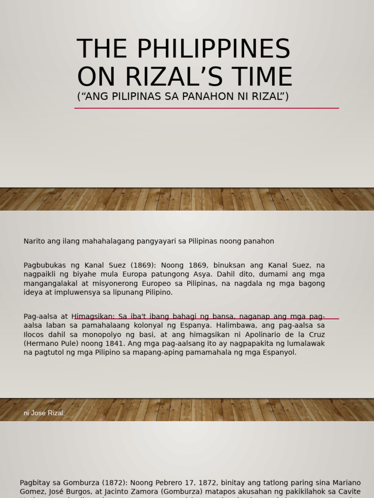 The Philippines On Rizals Time | PDF