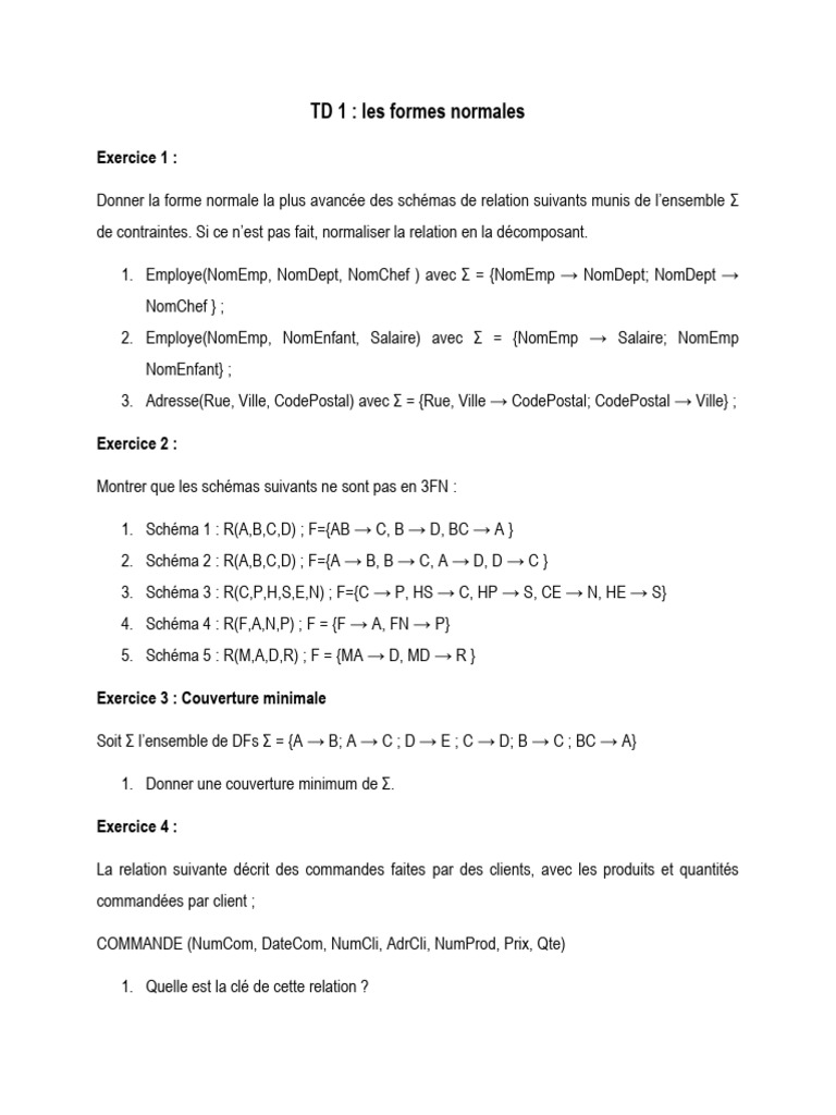 Formes Normales et Normalisation en BD | PDF | Informatique théorique