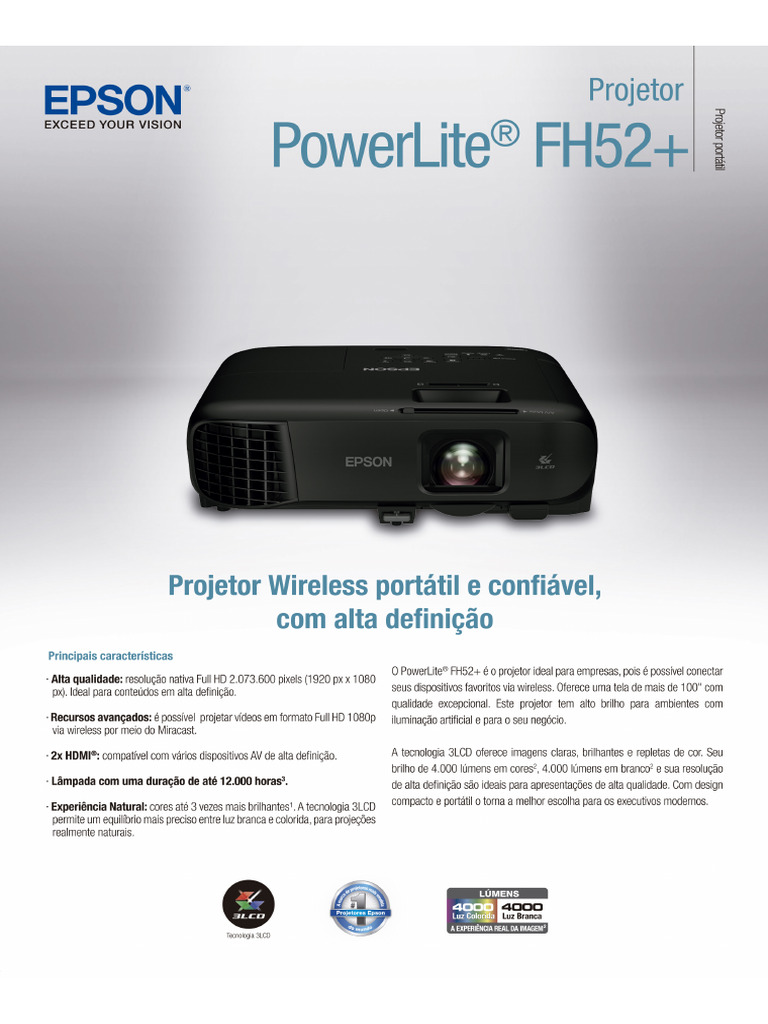 Projetor PowerLite FH52 | PDF