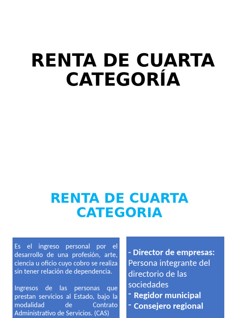 Rentas de Cuarta Categoria | PDF | Impuesto sobre la renta | Economias