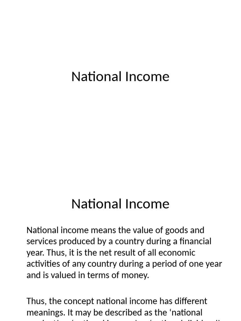 Understanding National Income Concepts | PDF | Gross Domestic Product ...