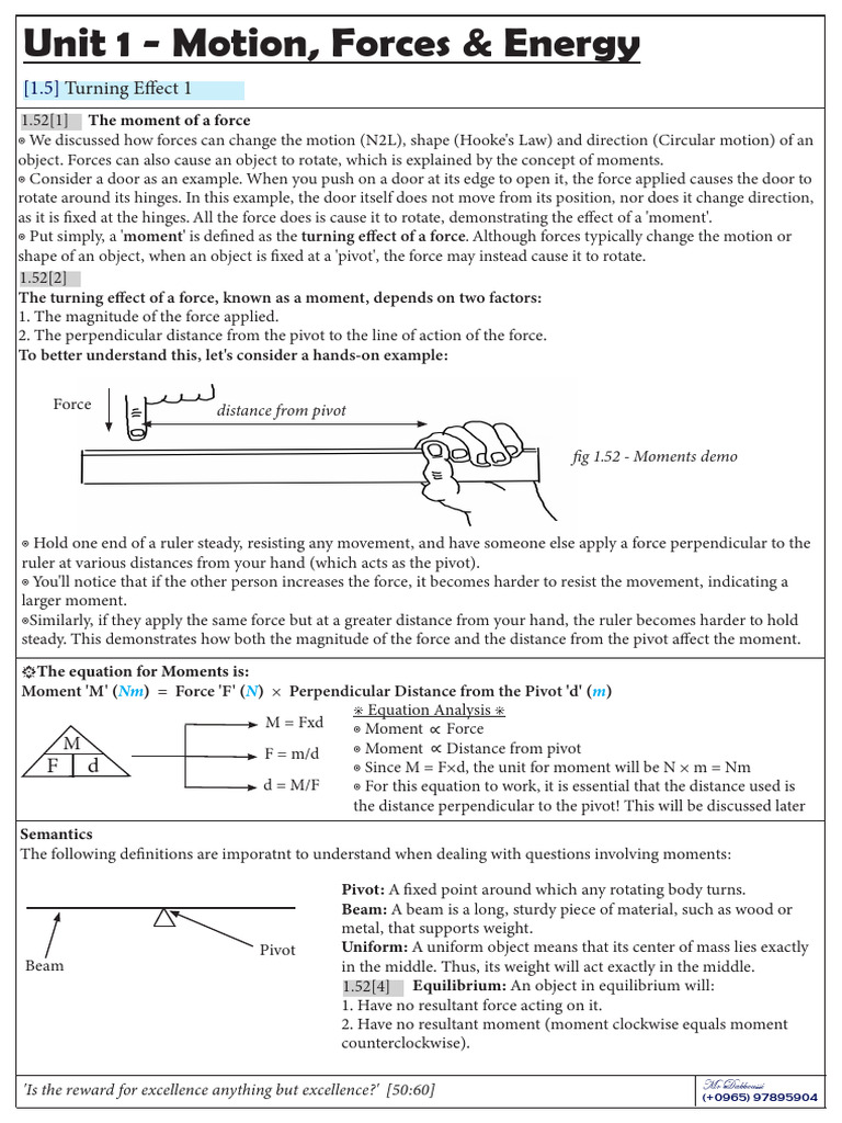 Moments | PDF | Force | Mass