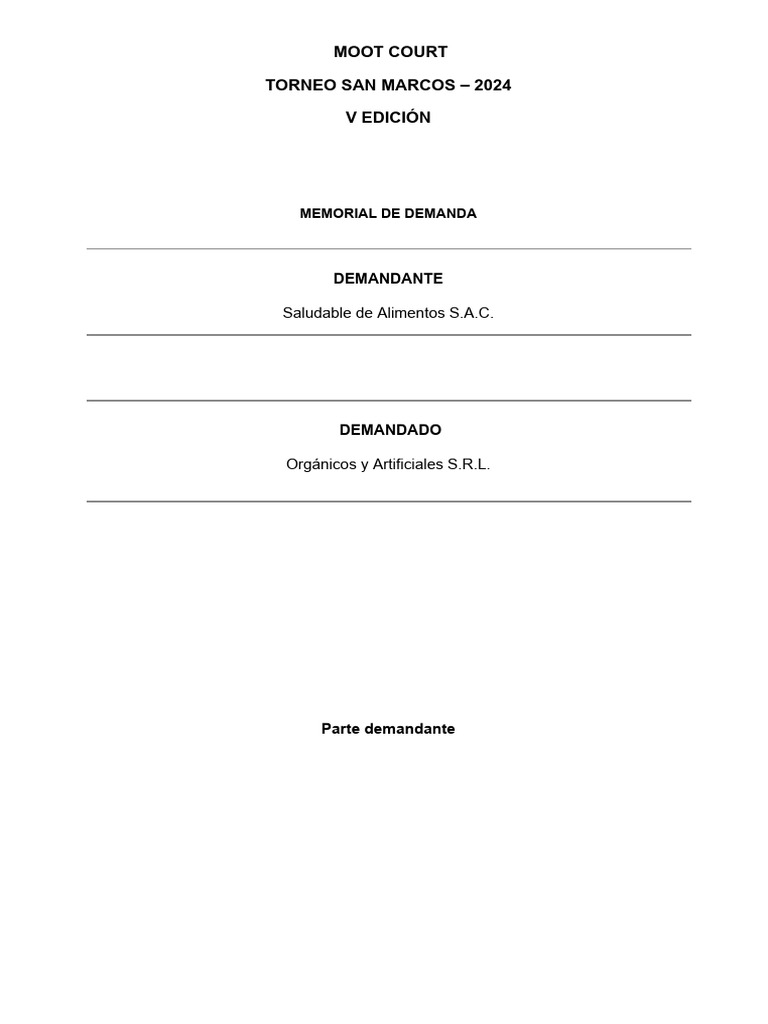 Demanda de SASAC contra ORYA por Incumplimiento | PDF | Arbitraje