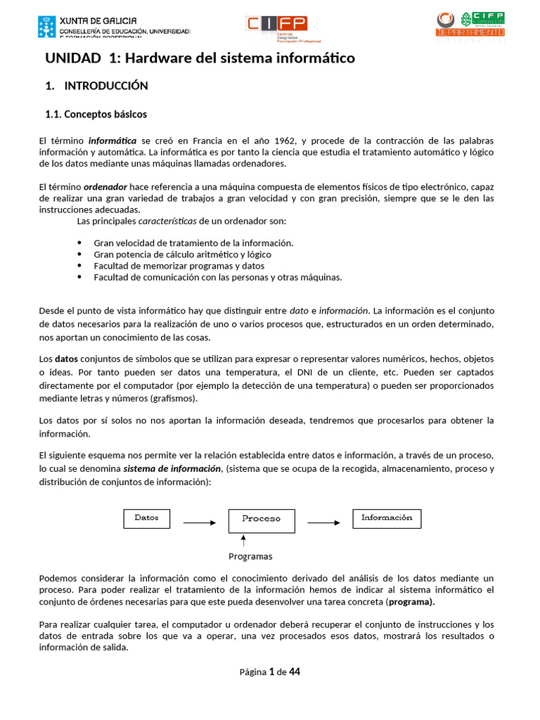 Introducción al Hardware Informático | PDF | Hardware de la computadora ...