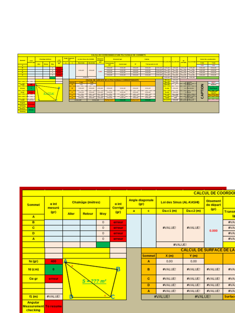 Calcul des coordonnées d'une polygonale | PDF | Géométrie ...
