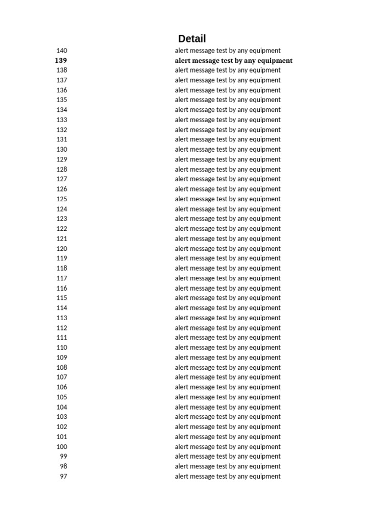Equipment Alert Message Testing | PDF