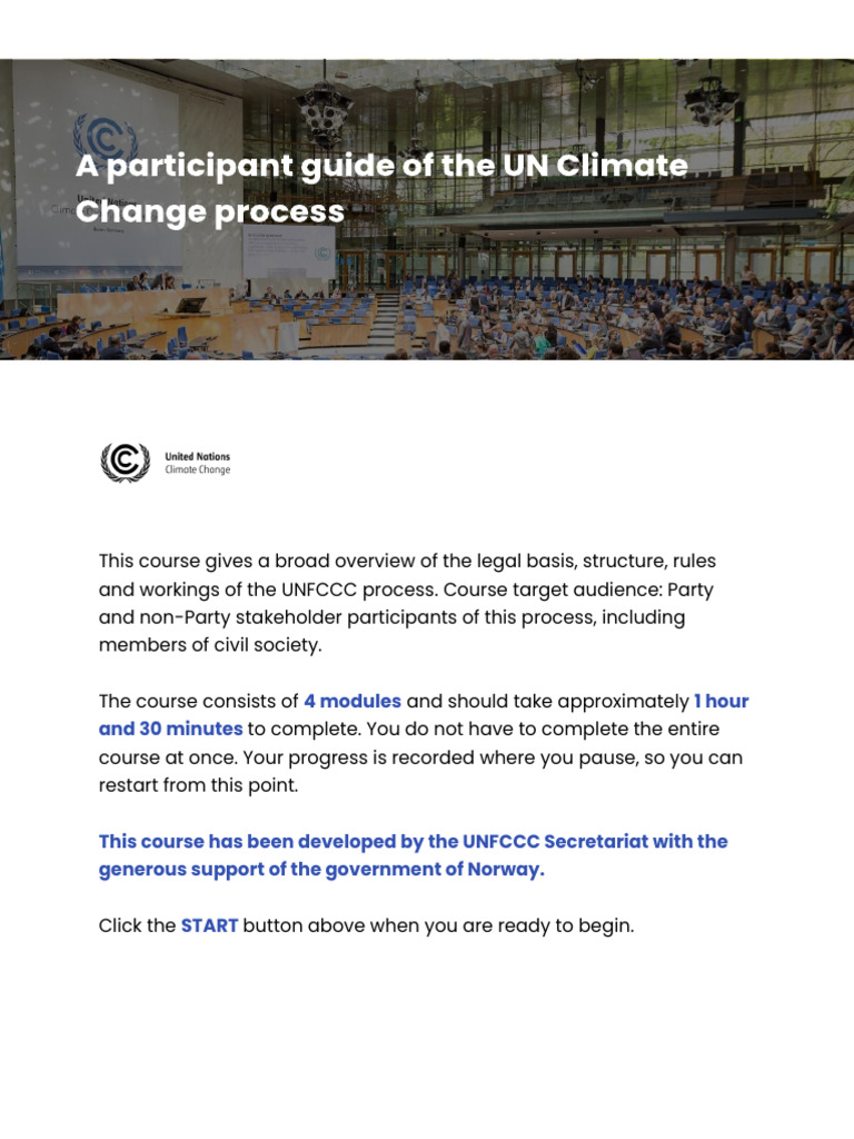 UNFCCC Process Overview Course | PDF | United Nations Framework ...
