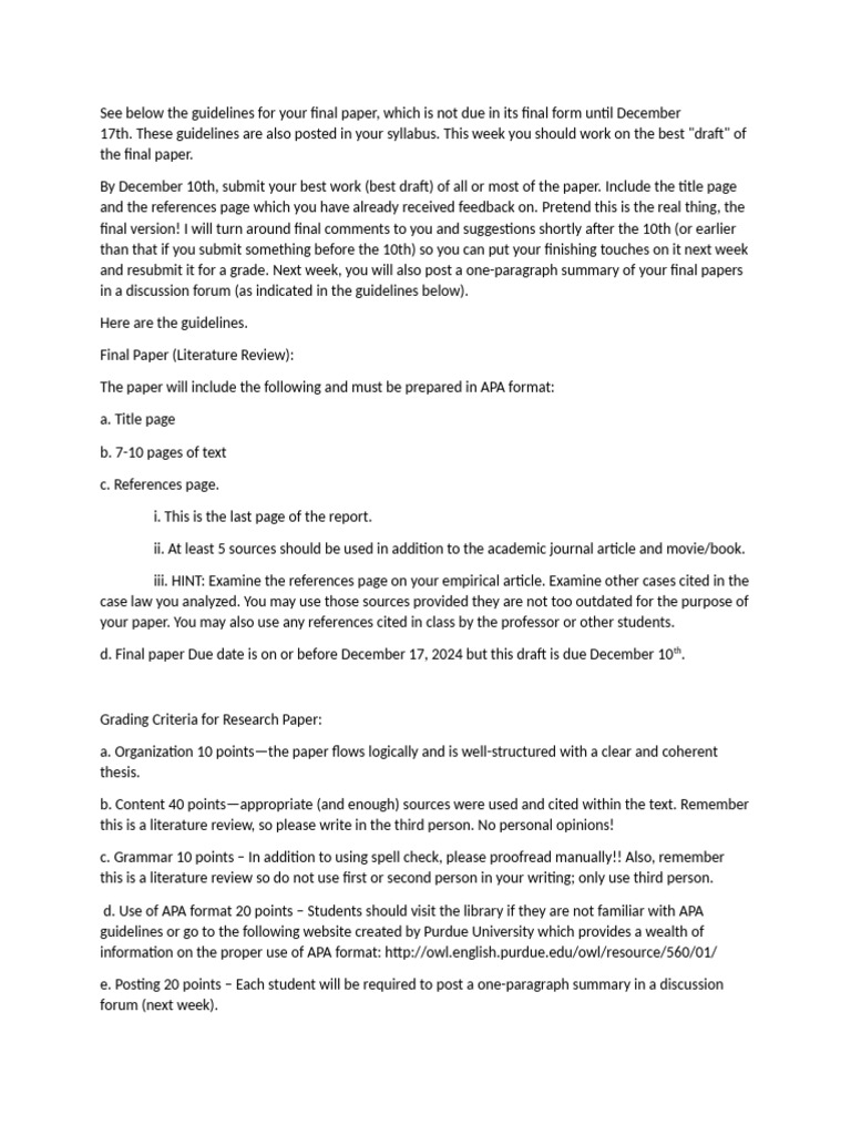 AP Final Paper Guidelines | PDF | Apa Style | Academia