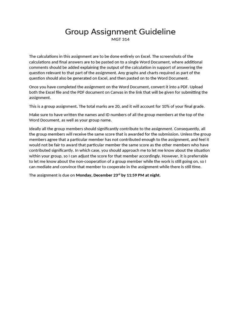 Group Assignment Guidelines | PDF | Forecasting | Business