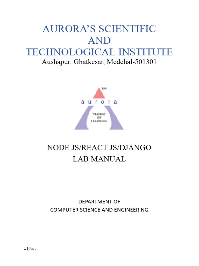 Node.js Lab Manual for Students | PDF | World Wide Web | Internet & Web