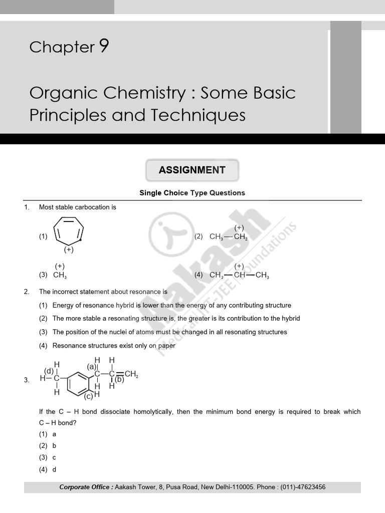 Organic Chemistry Techniques Jee Questions Pdf Nitrogen