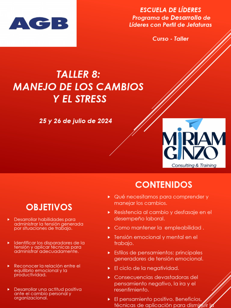 Manejo del Cambio y Estrés Laboral | PDF | Estrés (biología) | Pensamiento