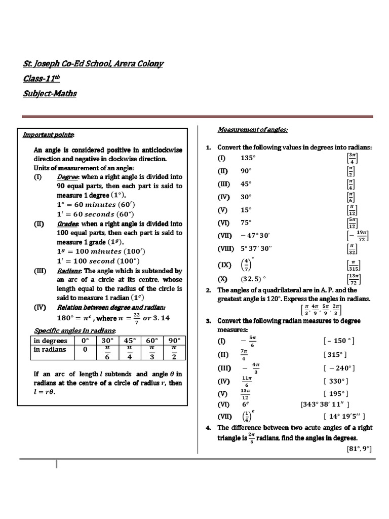 Subtended Angles in Trigonometry | PDF | Angle | Circle