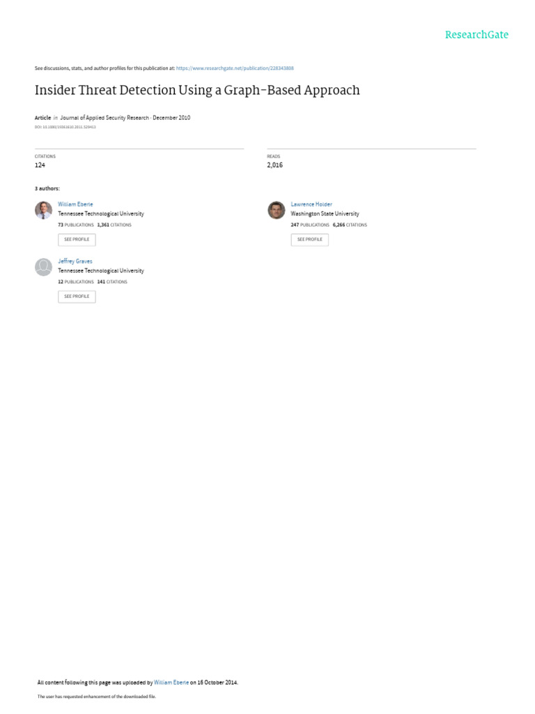 Graph-Based Insider Threat Detection | PDF | Vertex (Graph Theory ...