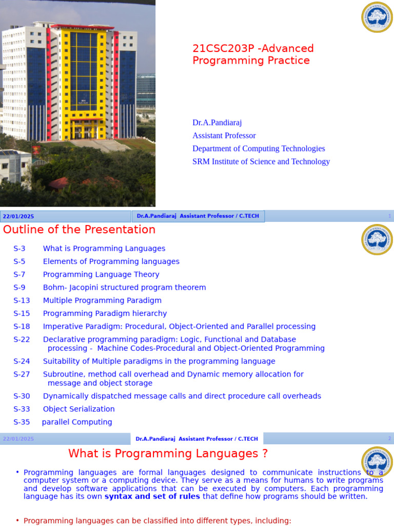 APP - UNIT I Session 1 | PDF | Programming Language | Programming Paradigms