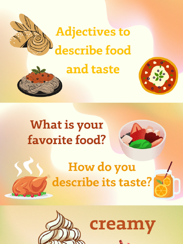 Inter 1 Adjectives To Describe Food and Taste | PDF