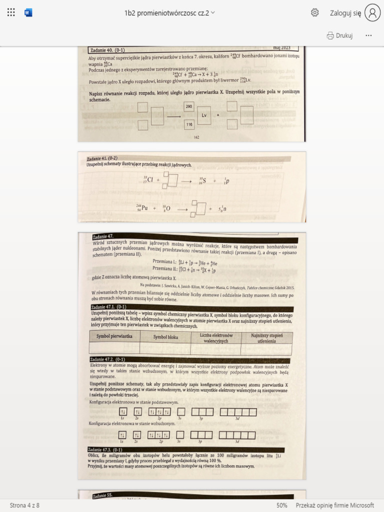 1b2 Promieniotwórczosc cz.2.pdf - Microsoft Word Online | PDF