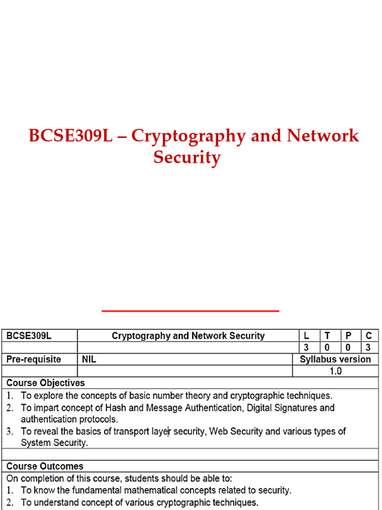 Cryptography and Network Security Syllabus | PDF | Number Theory ...