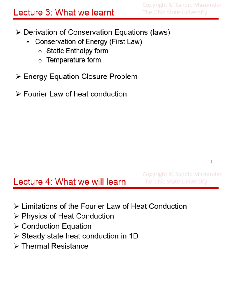 Lecture 4 | PDF | Thermal Conduction | Heat