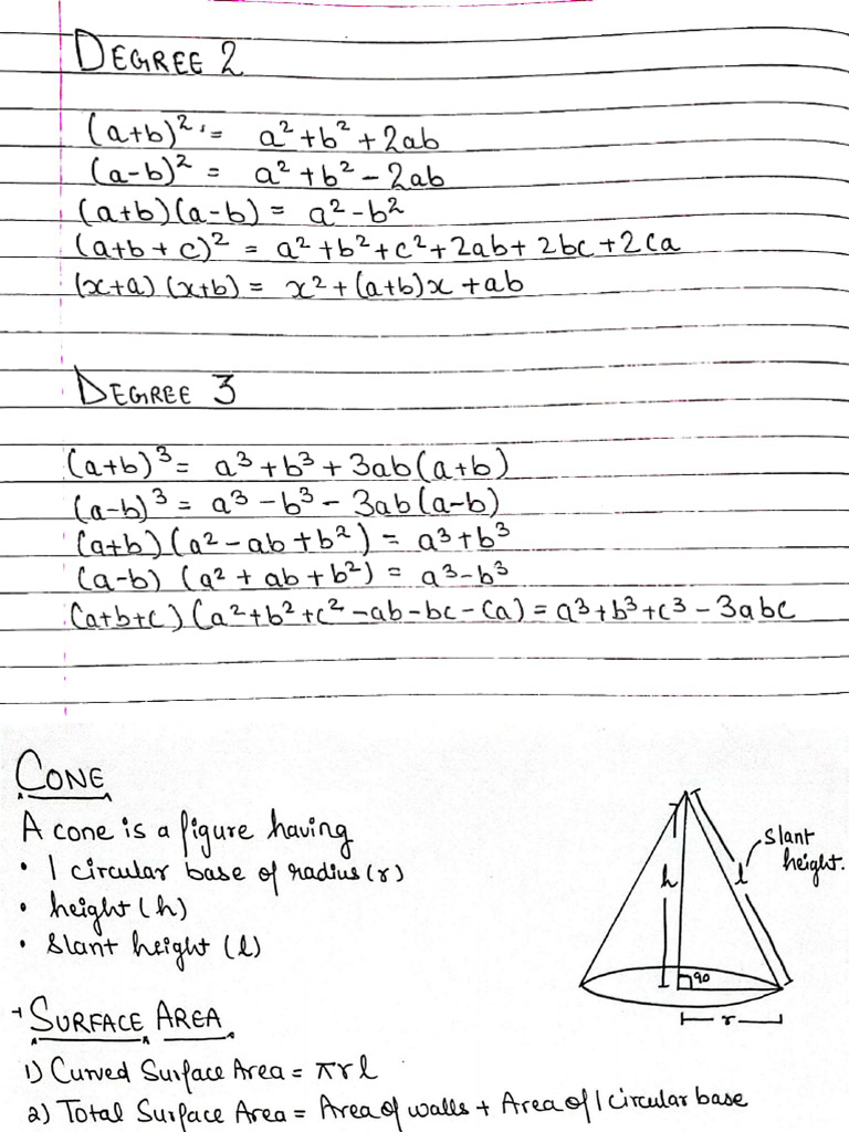 Identities Formula Properties Pdf