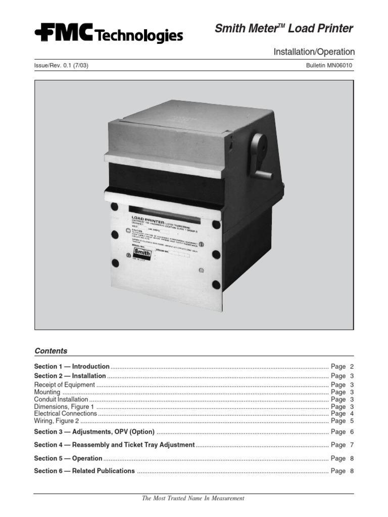 Smith Meter Load Printer Installation Guide | PDF | Electrical ...