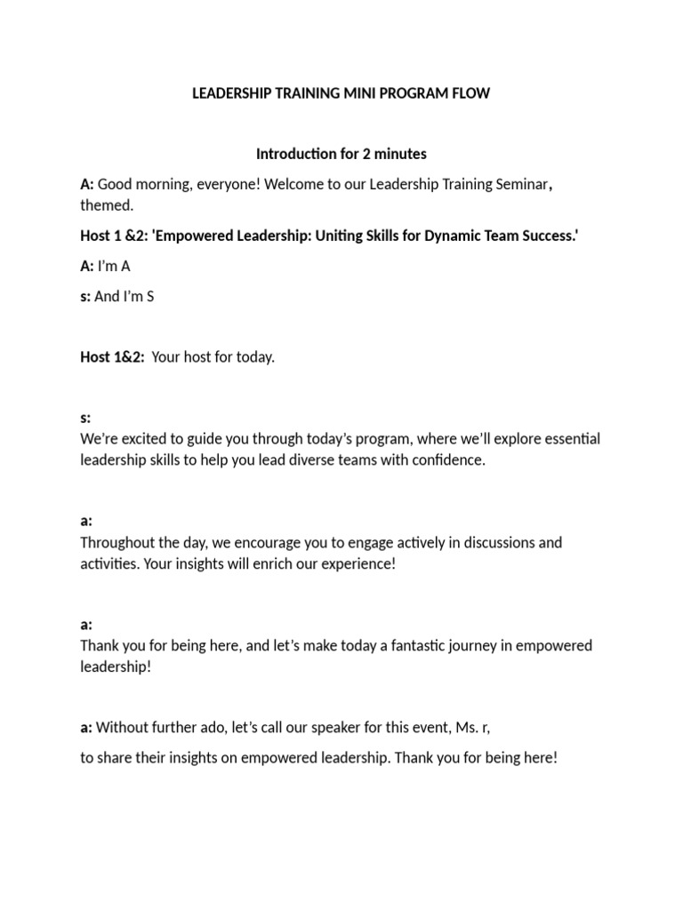 Leadership Training Program Overview | PDF