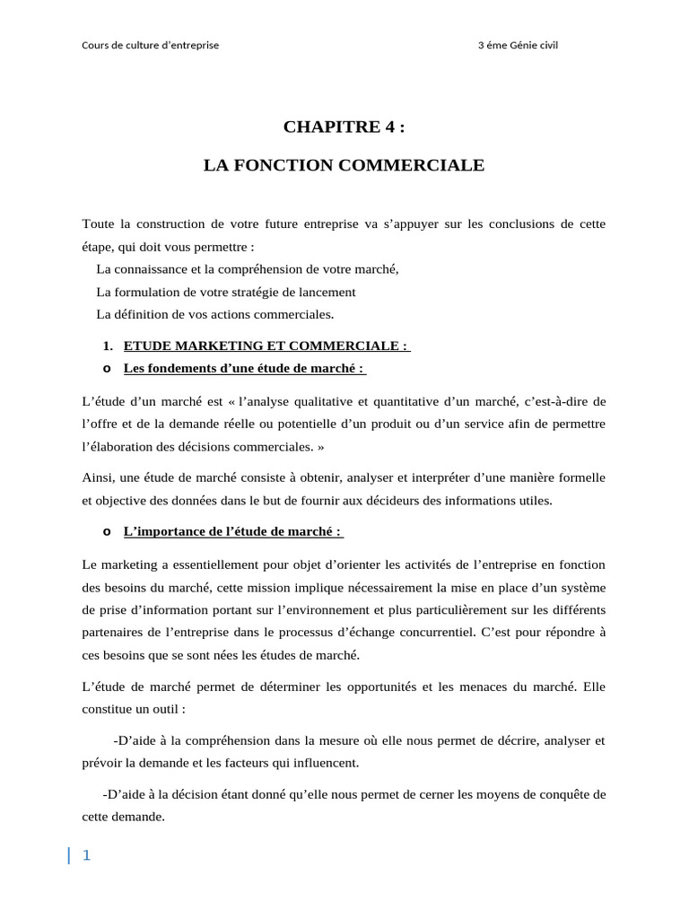 Exemples de la fonction commerciale | PDF | Commercialisation | Gestion ...