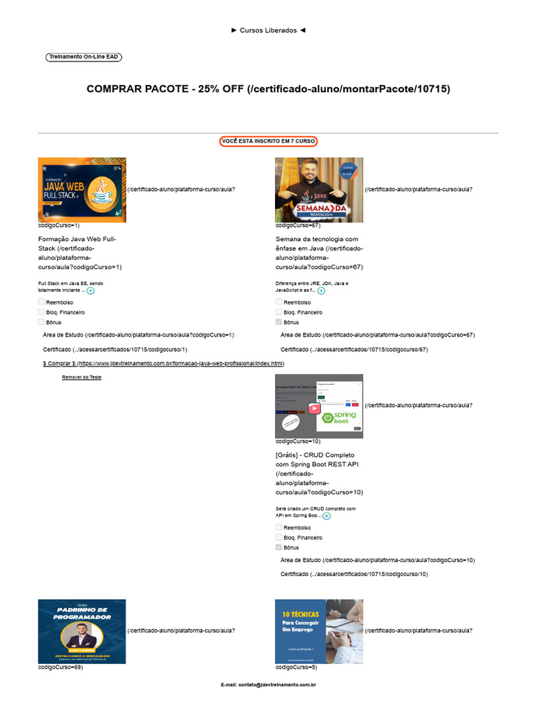 Cursos de Formação em Java EAD | PDF | Plataformas de computação ...