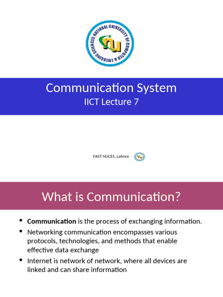 IICT - Communication System | PDF | Computer Network | Network Topology