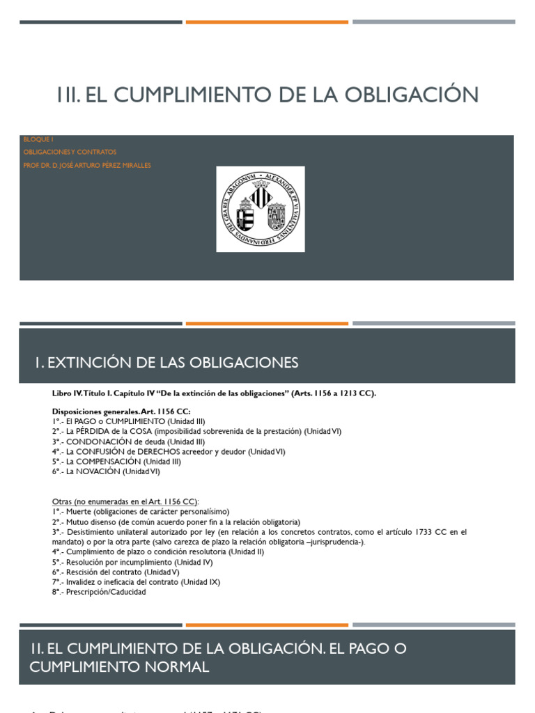 Extinción y Cumplimiento de Obligaciones | PDF | Pagos | Subrogación